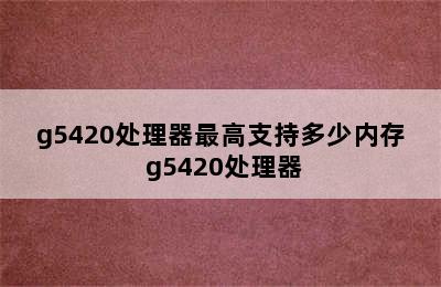 g5420处理器最高支持多少内存 g5420处理器